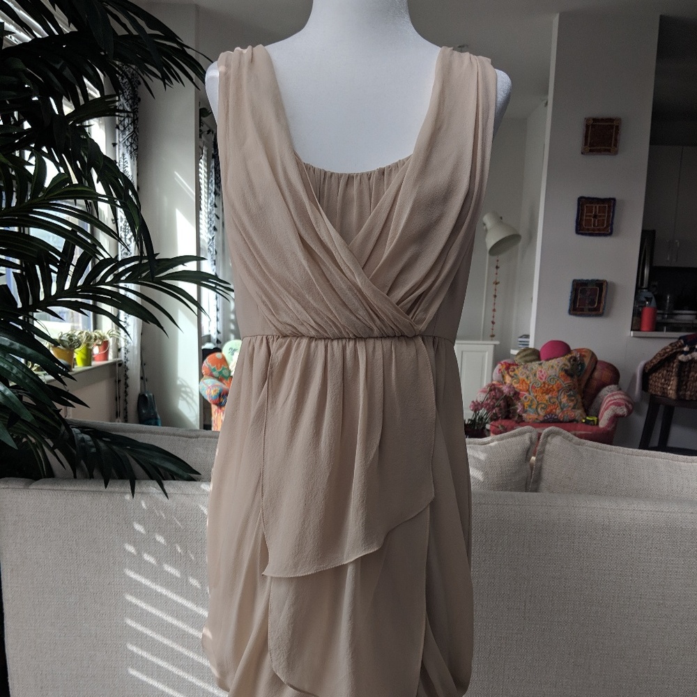 Tibi Cream Flowy Sleeveless Elegant Dress